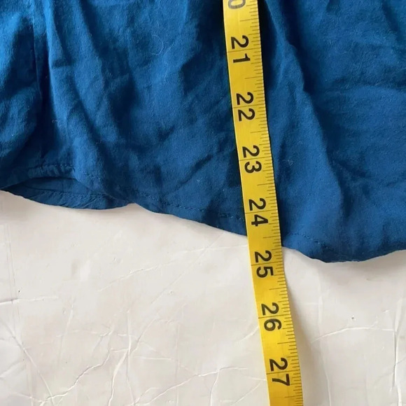 Maeve Anthropologie Women's Teal Blue Tunic Flowy Blouse Long Sleeve Size 4 - Picture 7 of 10